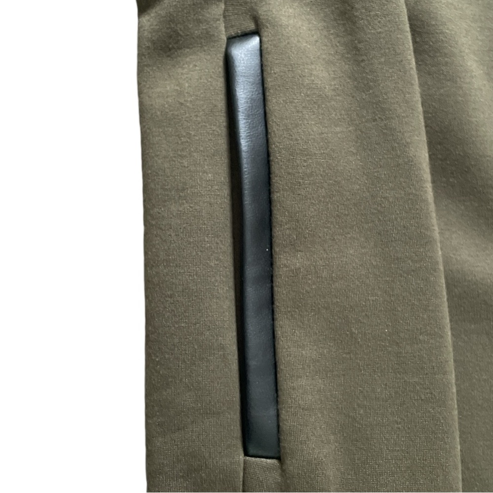 Preston & York army green stretch 3/4 sleeve Sheath dress lined high neck Sz: 6 - Picture 5 of 9
